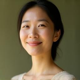 Professional headshot of Sarah Chen, a mindful wellness coach